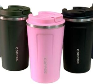 Copo Térmico 510ml Inox com Tampa Vedada | Isolamento a Vácuo | Anti-Vazamento | Mantém Bebidas Quentes e Frias | Ideal para Café, Chá e Cerveja (Rosa) (Cervejas)