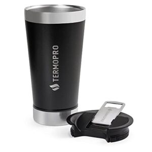Termopro Copo Térmico 500ml com Abridor e Tampa Aço Inox 18/8, Parede Dupla, Isolamento a Vácuo, Bebidas Frias e Quentes, Premium (Cervejas)