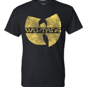 Wu-Tang Clan Camiseta adulta com logotipo envelhecido, Preto, M (CDs)