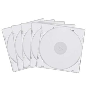 Lucky Monet Pacote com 50 caixas de CD de 5,2 mm Slim Single Super Clear PP Poly Plastic CD DVD R CDR Carteiras de armazenamento de disco com capa externa (CDs)