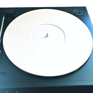 Mobile Pro Shop Tapete de acrílico para toca-discos de vinil LP – Melhora a qualidade do som e oferece graves mais apertados – Tapete antiestático (branco) (Equipamentos)