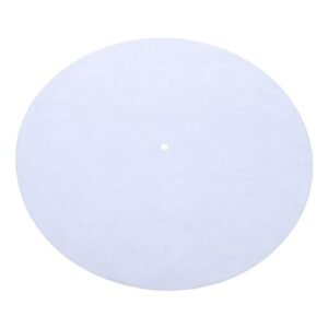 VINTORKY Tapete de prato giratório almofada de lã antiestática para toca-discos de vinil, branco e antiderrapante, compatível com todos os toca-discos, melhora a qualidade do som e reduz a vibração (Equipamentos)