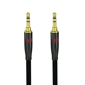 SKW Cabo auxiliar para carro (som Hi-Fi), cabo de áudio estéreo de 3,5 mm a 3,5 mm, cabo de tomada de 1/8 ″, cabo de fone de ouvido para estéreo doméstico (3,2 pés/1 m) (Equipamentos)