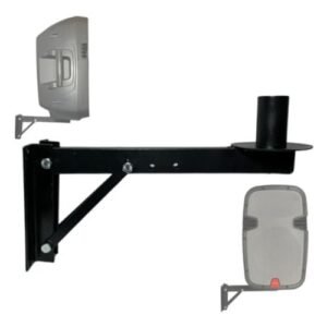 Suporte Brasil Suporte de Parede para Caixa de Som, Ferro Pintado Preto, Regulável 90 Graus, Capacidade 40kg, 3 Níveis de Ajuste, 15x85x15cm (Equipamentos)