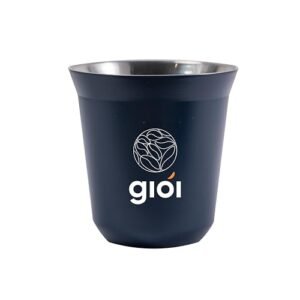 Giói Cafés Especiais - Xícara Doppia de Café, Aço Inoxidável Parede Dupla (Azul, 80ml) (Café)