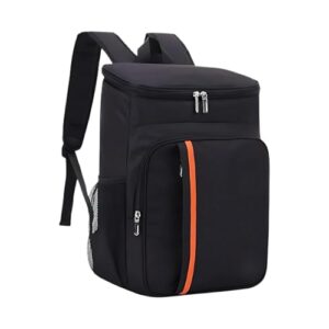 Mochila Térmica Premium, 23 Litros, Preta com Detalhe Laranja, Impermeável, Material Oxford, para Praia, Verão, Cerveja, Piquenique (Preto) (Cervejas)