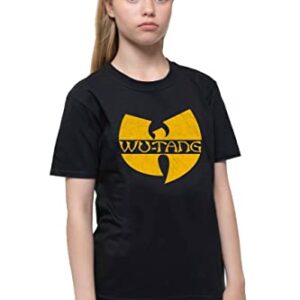 Wu-Tang Clan Camiseta infantil logotipo da banda clássica oficial preta idades 3-10 anos, Preto, G (CDs)