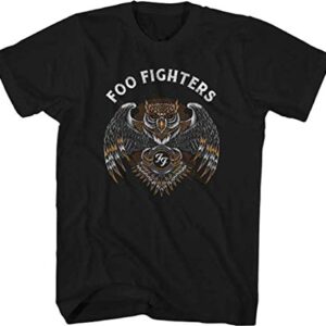 Foo Fighters Camiseta masculina macia padrão coruja, Preto, XGG (CDs)