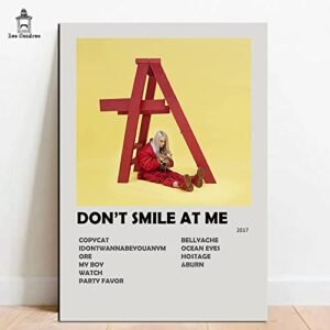 Quadro Placa Decorativa Billie Eilish Dont Smile at Me 28x20 (CDs)