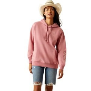 Ariat Moletom feminino com logotipo 2.0, vinho rosa, Vinho rosa, 1X (Vinhos)