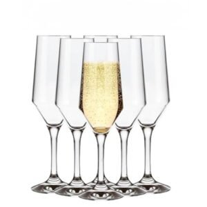 Conjunto 12/06 Copo de Cristal para Buffet, Taça de Vinho 186ML, Champanhe, Espumante, Vinho Branco, Bar, Restaurante(6) (Vinhos)