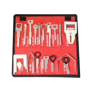 Chave de ferramenta de remoção de rádio e kit de ferramentas de remoção universal estéreo CD Player kit de chave de remoção para a maioria dos carros e caminhões aço inoxidável 38 peças (CDs)