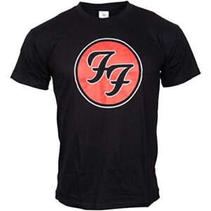Foo Fighters Camiseta masculina oficial com logotipo da banda Fighter Jets tamanho preto, Preto, P (CDs)