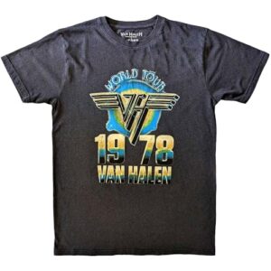 Rock Off officially licensed products Camiseta Van Halen World Tour 78 preta, Preto, G (CDs)