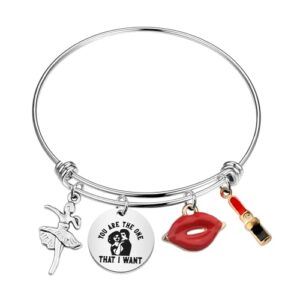 KEYCHIN Pulseira musical Broadway Grease Danny & Sandy Fans Gifts You Are The One That I Want Grease Jewelry Broadway Grease Merch, Large, Aço inoxidável, aço inoxidável (CDs)