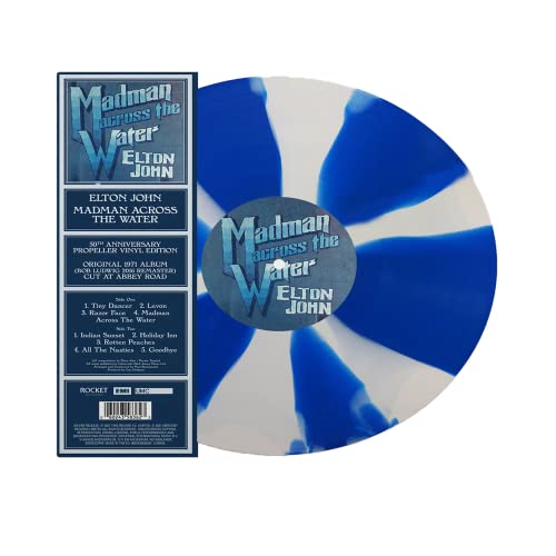 Madman Across The Water - Exclusive Limited Edition Blue & White Mix Colored Vinyl LP - Elton John (Discos de Vinil)