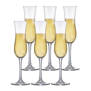 Ruvolo, Jogo de Taça de Cristal Grappa, para Champanhe 6pcs, 90ml (Vinhos)