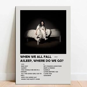 Quadro Placa Decorativa Billie Eilish When We All Fall Asleep, Where Do We Go em MDF 20x28cm (CDs)