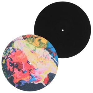 MBAIYO Tapete para toca-discos, 2 peças de toca-discos, tapete antiestático para toca-discos de 30 cm, tapete de lã de feltro, tapetes de proteção de feltro, tapetes de redução de almofada (Equipamentos)