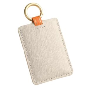 Hontumax Porta-cartão de chave de couro premium para Tesla Model 3 Y S X, capa protetora de cartão chave de entrada sem chave acessórios (branco) (CDs)