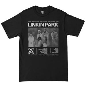 Linkin Park Camiseta unissex adulto Zero Official Merch Song List Tour, Preto lavado, P (CDs)