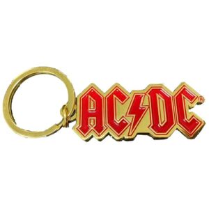 Chaveiro com logotipo de banda dourada Ac/Dc tamanho único, Dourado, tamanho �nico (CDs)