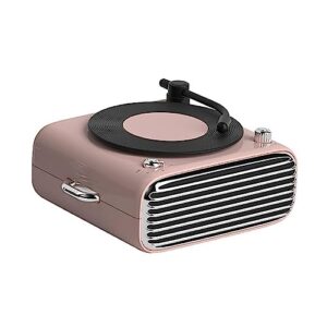 Toca-discos de Vinil Sem Fio Alto-falante Retrô Áudio Estéreo Mini Tvictrola Leitor de Música Portátil para Gravação Som Surround Gramofone TF Card Play,Pink,130 * 118 * 60CM (CDs)