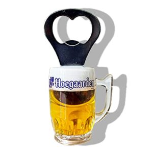 Abridor magnético de garrafa de cerveja em forma de caneca bar geladeira decoração legal exclusiva coleção de presentes de aniversário (Hoegaarden) (Cervejas)