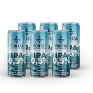 Cervejaria Pontal IPA 0,5% Teor Alcóolico Reduzido 269ml - Pack 6 Unidades (Cervejas)