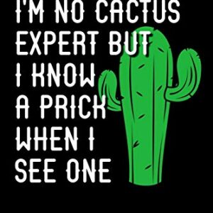 I'm No Cactus Expert But I Know A Prick When I See One: A funny sarcastic cactus journal notebook, 6x9 inches with 120 pages of college ruled lined ... succulent lovers who love sarcasm and puns. - Designs, C&d (CDs)