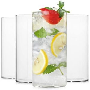 LUXU Copos de bebida 368 g, conjunto de 4 copos finos para água, suco, cerveja, bebidas e coquetéis e bebidas misturadas, copos de cerveja sem chumbo, copos de bebida de vidro (Cervejas)