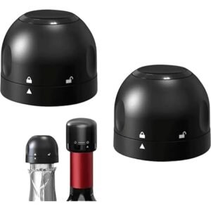 Kit com 2 Rolhas Para Garrafa de Vinho e Champanhe Tampa Reutilizável (Vinhos)