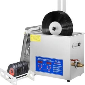 KKSOUFX Limpador ultrassônico de discos de vinil, limpeza de discos de vinil para limpar, limpar 8 discos de vinil de uma vez, limpeza automática de LP frente e verso, tempo de 0 a 30 minutos (Discos de Vinil)