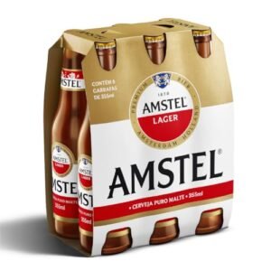Amstel Cerveja Lager Puro Malte, Pack de 6 Long Neck 355ml (Cervejas)