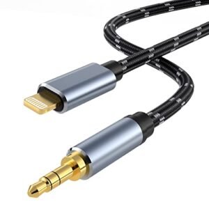 WORLDBOYU Cabo Lightning para áudio de 3,5 mm, conector de fone de ouvido, cabo auxiliar Lightning compatível com iPhone 14 13 12 11 XS X 8 7 6 iPad iPod para carro, casa, estéreo, alto-falante, fone (Equipamentos)
