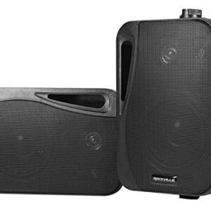 (2) Alto-falantes de Home Theater Rockville HP4S-8 BK 10 cm para ambientes externos/internos em preto, 10 cm 8 Ohm (Equipamentos)