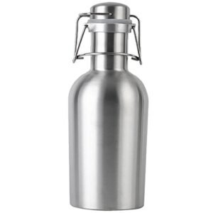 Homyl Garrafa de cerveja de aço inoxidável premium garrafa de cerveja growler swing garrafa de cerveja capacidade 1L/2L, 1L (Cervejas)