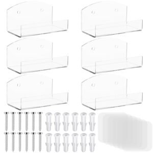 6 peças de suporte de parede para disco de vinil, suporte de álbum transparente, capa de disco de acrílico, prateleira adesiva, suporte de disco de música, decoração de quarto de colecionador para (Discos de Vinil)