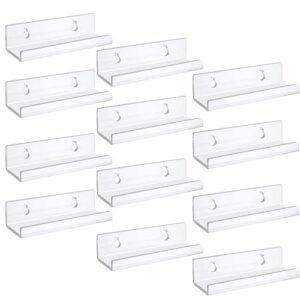 Suporte de parede transparente para disco de vinil, pacote com 12, prateleira de armazenamento de discos de vinil de 10 cm, prateleira de exibição de álbuns de vinil LP Records, prateleiras de parede (Equipamentos)