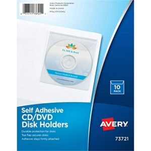 Avery Bolsos autoadesivos para CD/DVD/zíper, pacote com 10 (73721) (CDs)