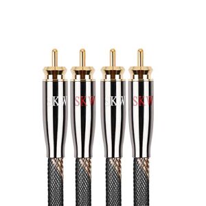 SKW Cabo RCA para audiófilos Cabo de interconexão de sistema HiFi de 2RCA macho para 2RCA macho com diâmetro de 7 mm (3,2 pés/1 m) (Equipamentos)