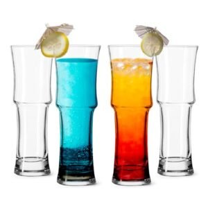 LEMONSODA Copos de coquetel Tall Napoli Hurricane - Conjunto de 4 4 g - Copos Highball para cerveja, suco, chás gelados - Embalagem premium (Cervejas)