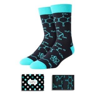 sockfun Meias divertidas para homens e adolescentes – Presentes para amantes de bebidas de animais, meias químicas de cerveja, Chemistry Black, M (Cervejas)