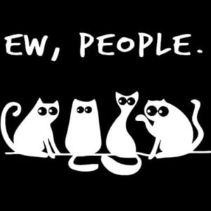 Adesivo de vinil Ew, People Cats Funny MKR |Carros Caminhões Vans Paredes Laptop| Branco | 14 x 9,4 cm | MKR2303 (Discos de Vinil)