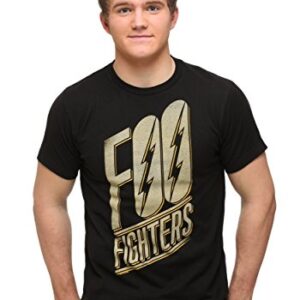Foo Fighters Camiseta masculina macia com logotipo inclinado, Preto, M (CDs)