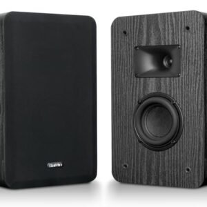 Saiyin Alto-falantes na parede (par), alto-falante surround flexível montável na parede, 4 Ohms, Woofer de 9,5 cm com buzina tweeter, alto-falantes passivos bidirecionais para home theater, sala de (Equipamentos)