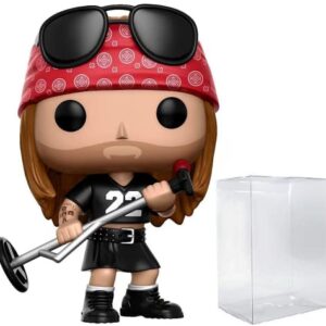 Guns N' Roses - Axl Rose Funko Pop! Rocks boneco de vinil (pacote com capa protetora de caixa pop compatível), multicolorido, 9,5 cm (Discos de Vinil)