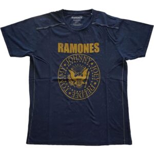 Camiseta masculina vintage com selo presidencial Ramones azul-marinho, Azul marino, XGG (CDs)