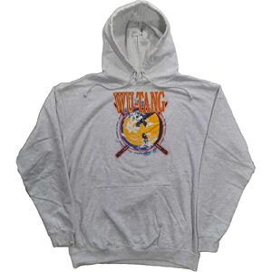 Wu-Tang Clan Moletom com capuz Protect Ya Neck Band Logo Official Mens Grey Pullover, Cinza, XX-Large (CDs)
