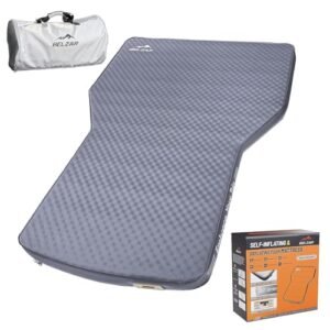 BELZAR Colchão Tesla Model Y com bomba sem fio embutida, espuma viscoelástica de tamanho completo de 10 cm de espessura, almofada de dormir autoinflável para acampamento, SUV e uso doméstico (CDs)